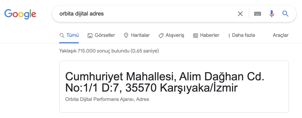 Arama Niyeti Google Bilgi Paneli