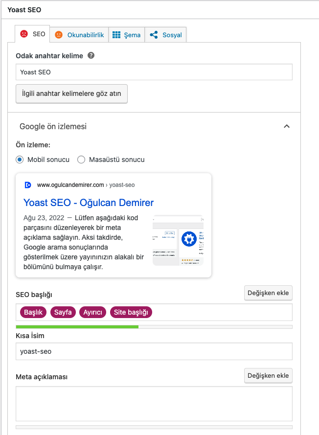 Yoast SEO İçerik Optimizasyonu