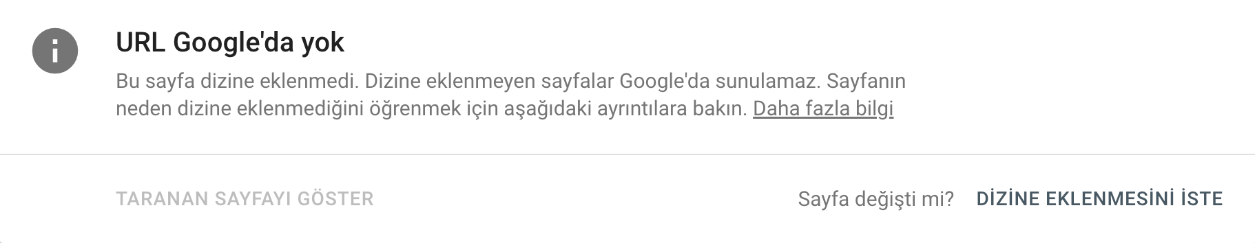 Search Console Dizine Ekleme İsteği